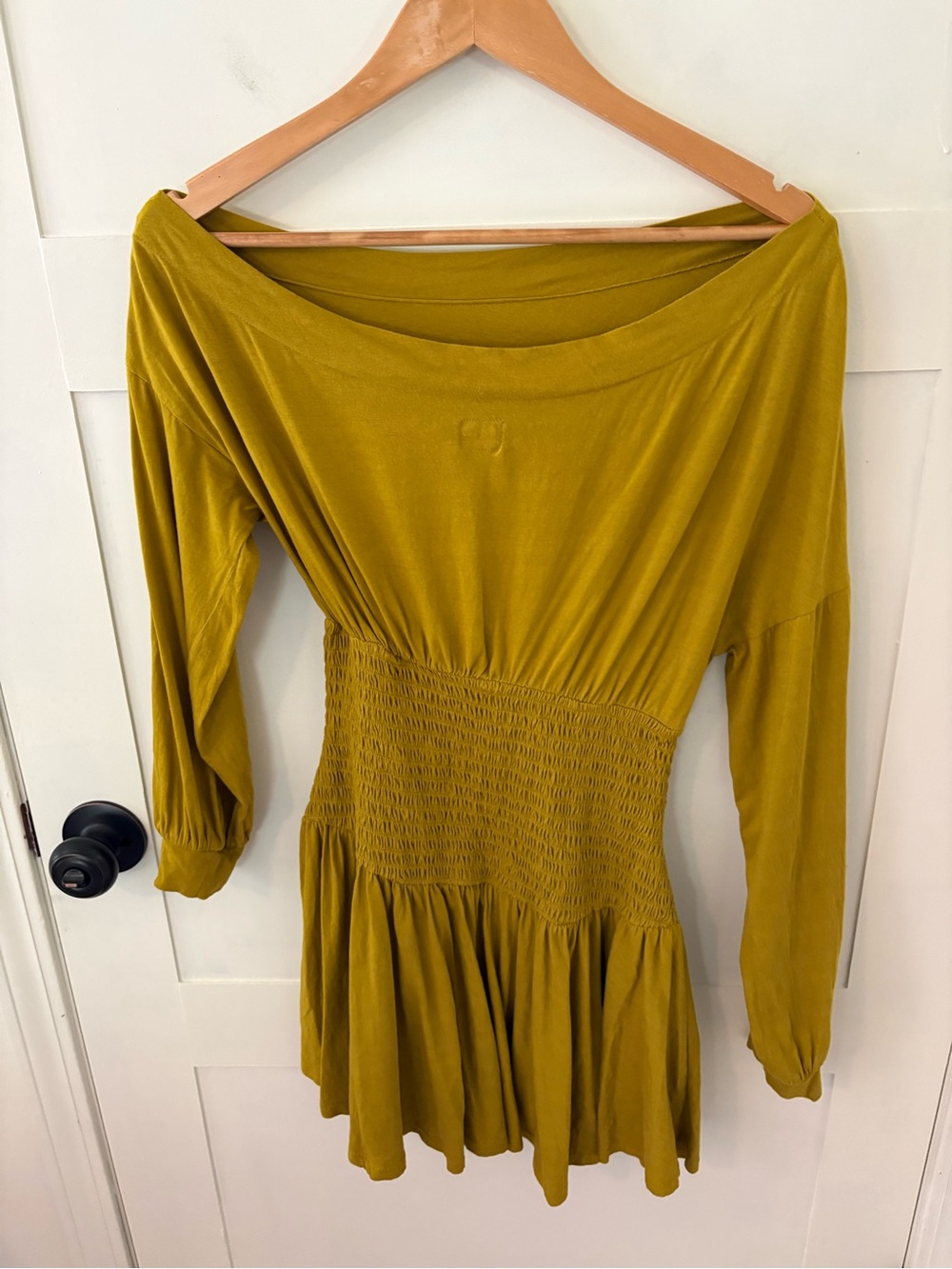 Free People Scorching Hot Mini Dress Chartreuse Off-Shoulder. Size Small. - Picture 7 of 10